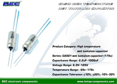 Осьовий танталовий конденсатор CA501 на 175 градусів c